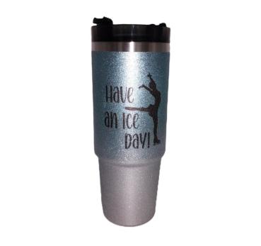 Preview: Trinkbecher Glitzer blau groß